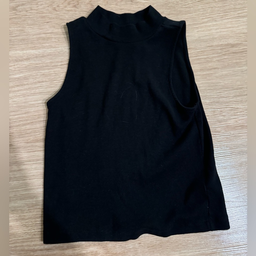 H&M high neck black tank top size Small